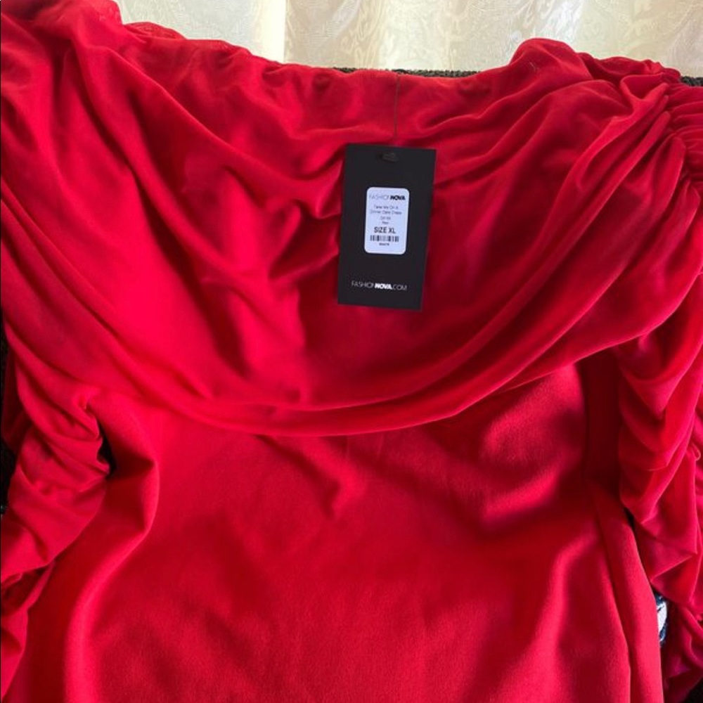 Fashion Nova Red Midi Dress